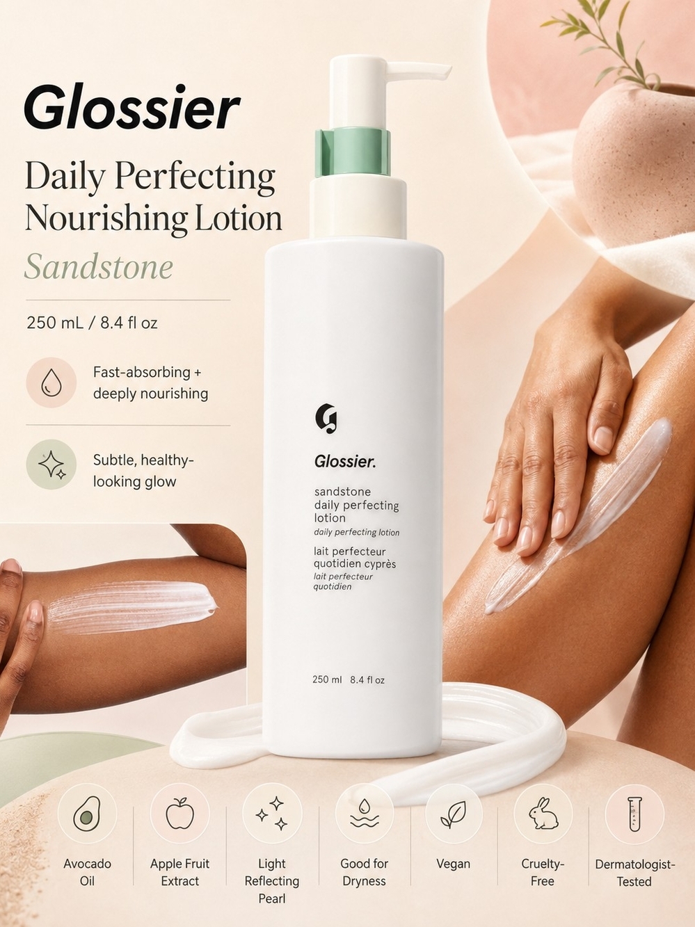Glossier Daily Perfecting Nourishing Lotion – Sandstone